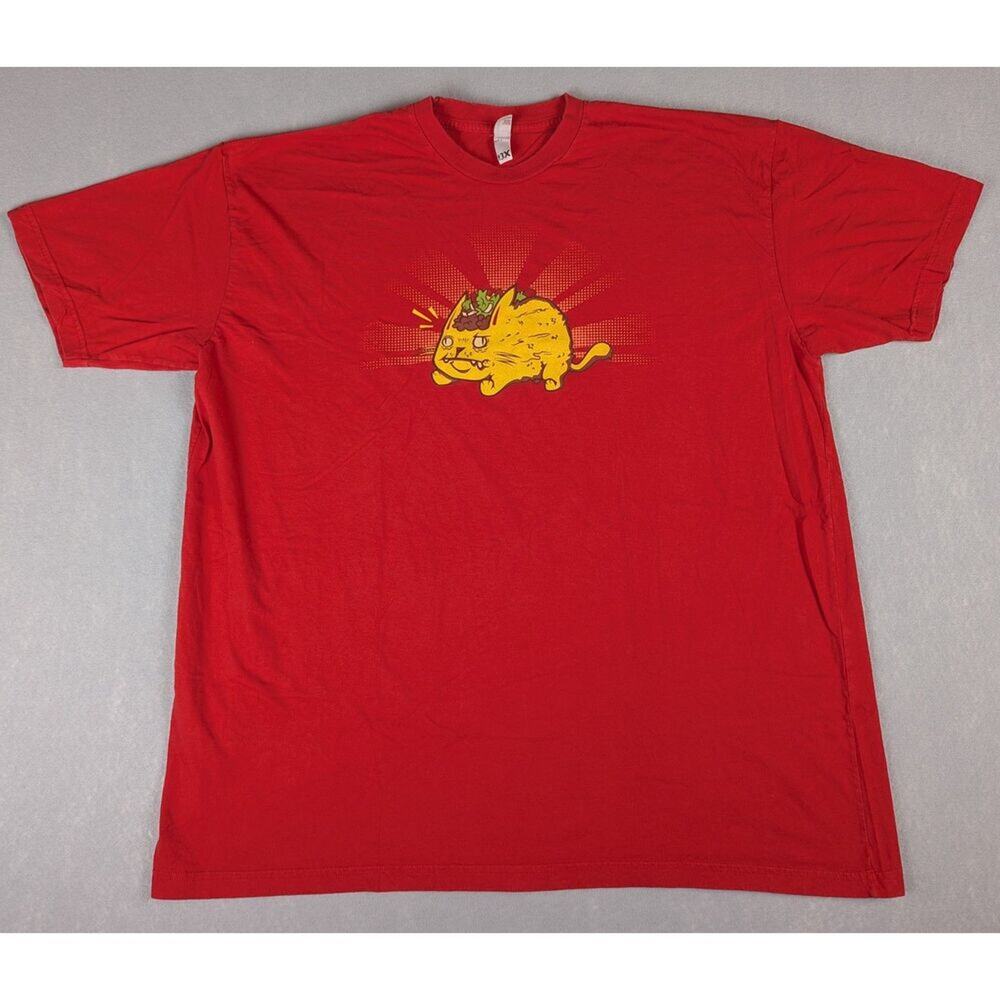 Woot Taco Cat Men's T-Shirt Red Size 3X